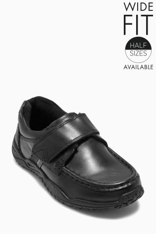 Black Sporty Single Strap Shoes (Older Boys)